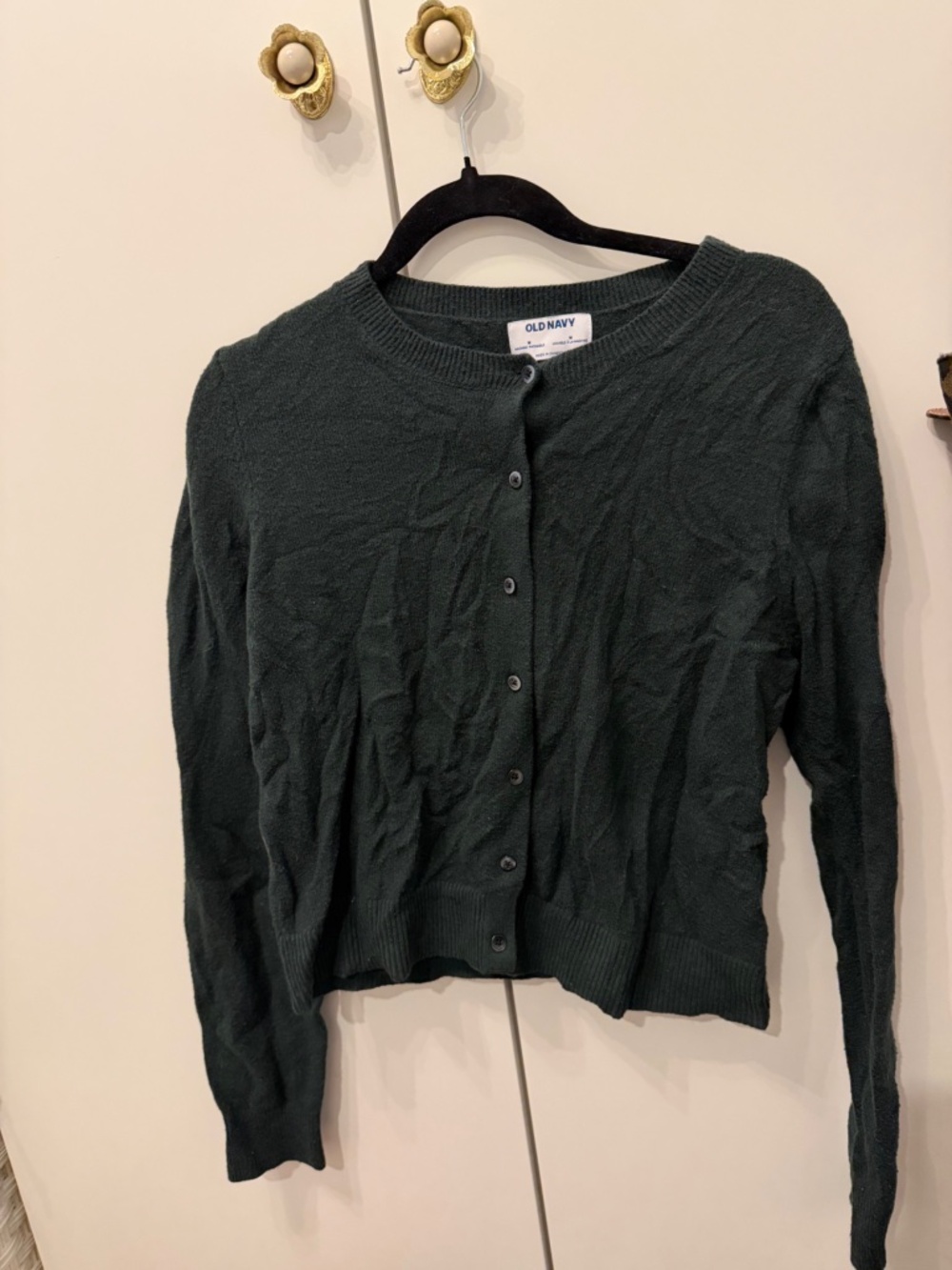 Dark Forest Green Button-Front Cardigan - Picture 2 of 4